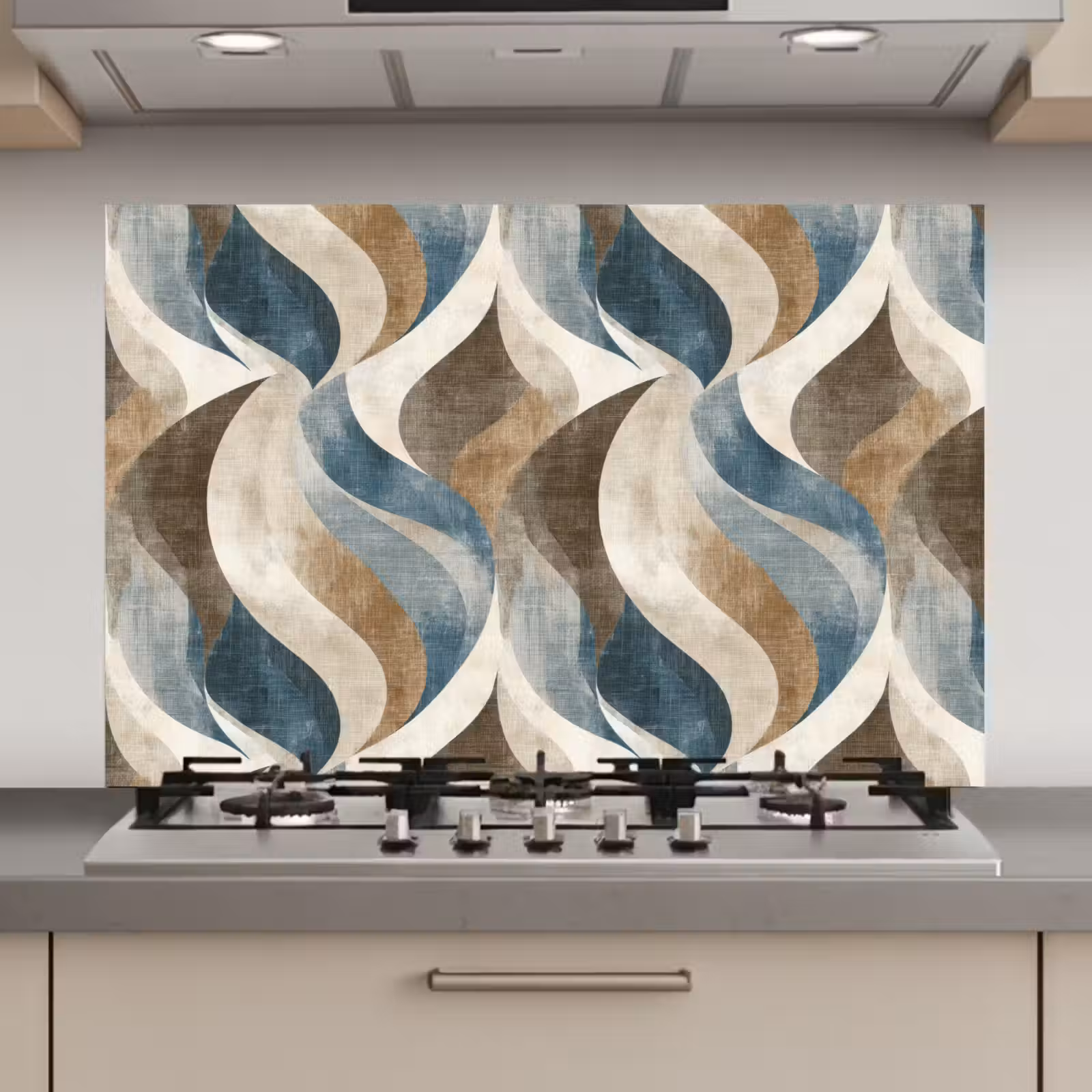 Spatscherm keuken - Abstract - Golven - Kleurrijk — 1