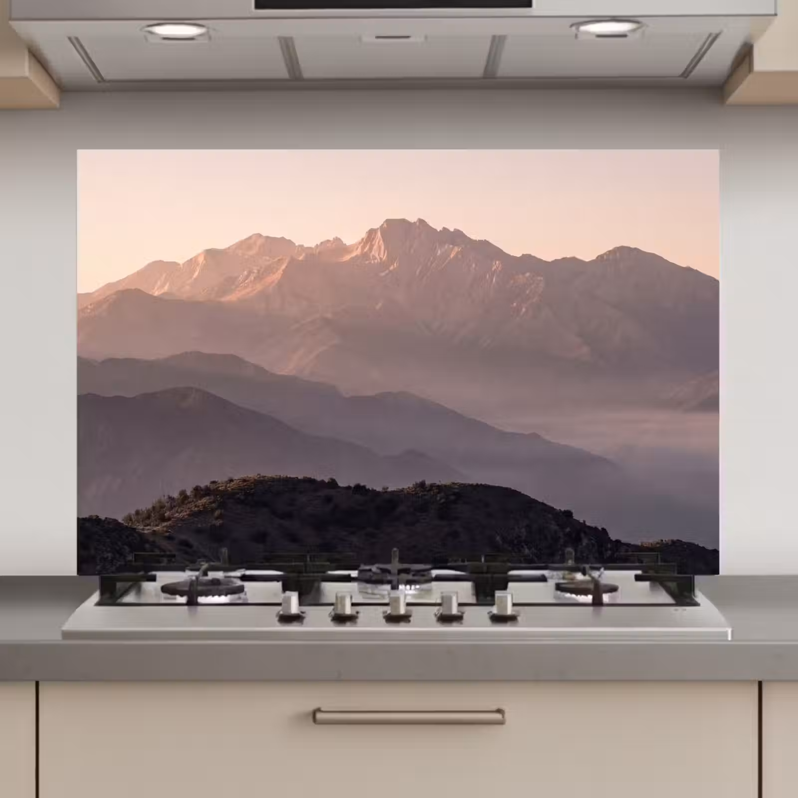 Spatscherm keuken - Panorama - Landschap - Bergen — 1
