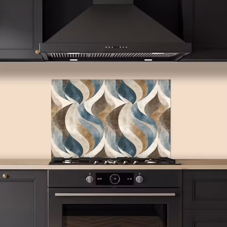 Spatscherm keuken - Abstract - Golven - Kleurrijk — 2