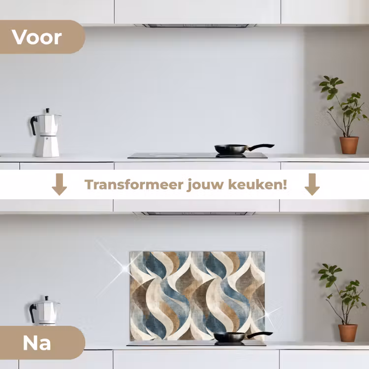 Spatscherm keuken - Abstract - Golven - Kleurrijk — 3