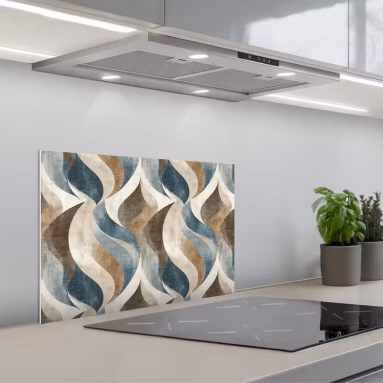 Spatscherm keuken - Abstract - Golven - Kleurrijk — 5