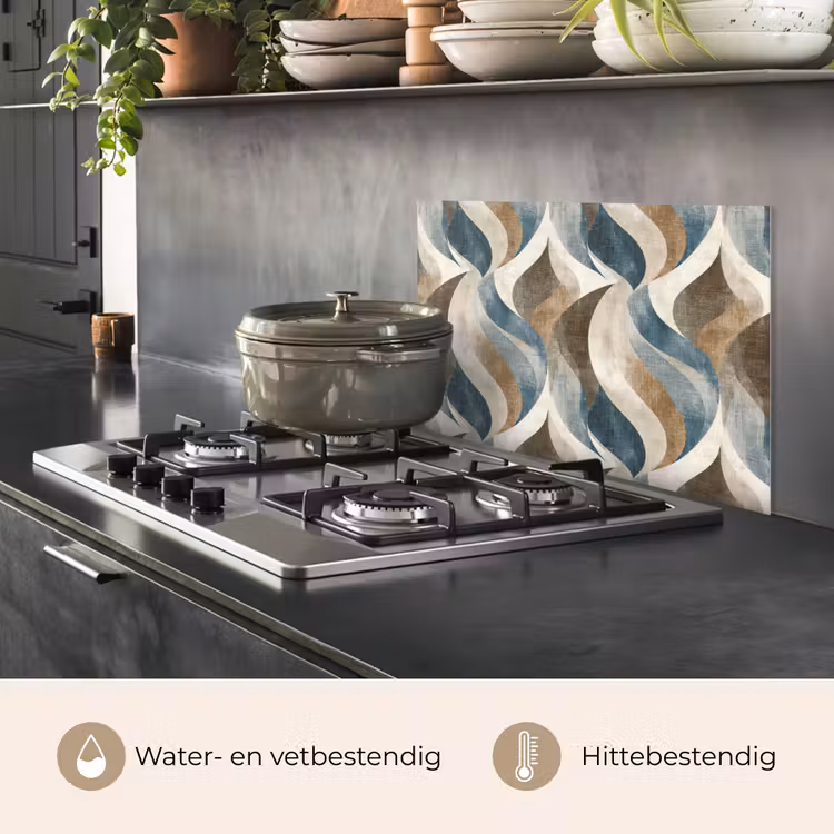 Spatscherm keuken - Abstract - Golven - Kleurrijk — 7