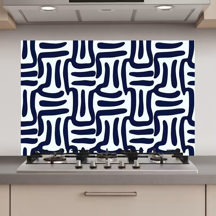 Spatscherm keuken - Abstract - Modern - Blauw — 1