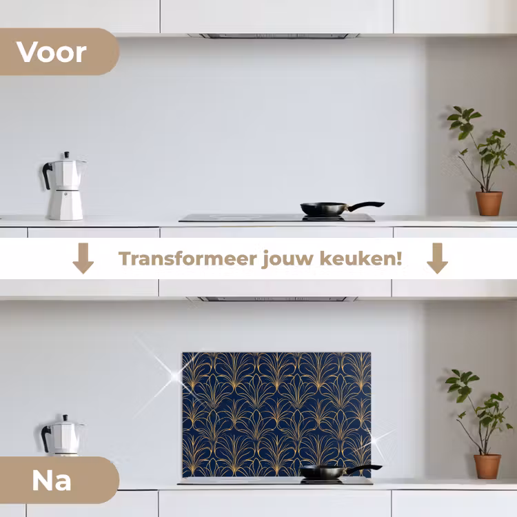 Spatscherm keuken - Deco - Waaier - Blauw — 3