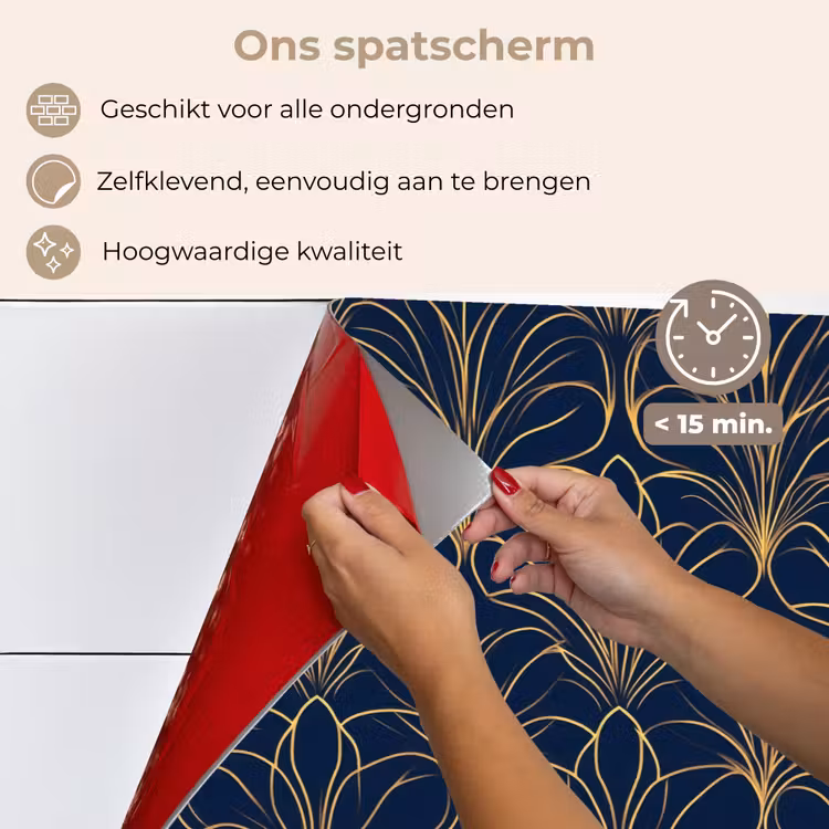 Spatscherm keuken - Deco - Waaier - Blauw — 4