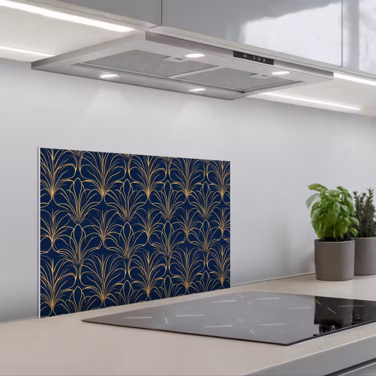 Spatscherm keuken - Deco - Waaier - Blauw — 5