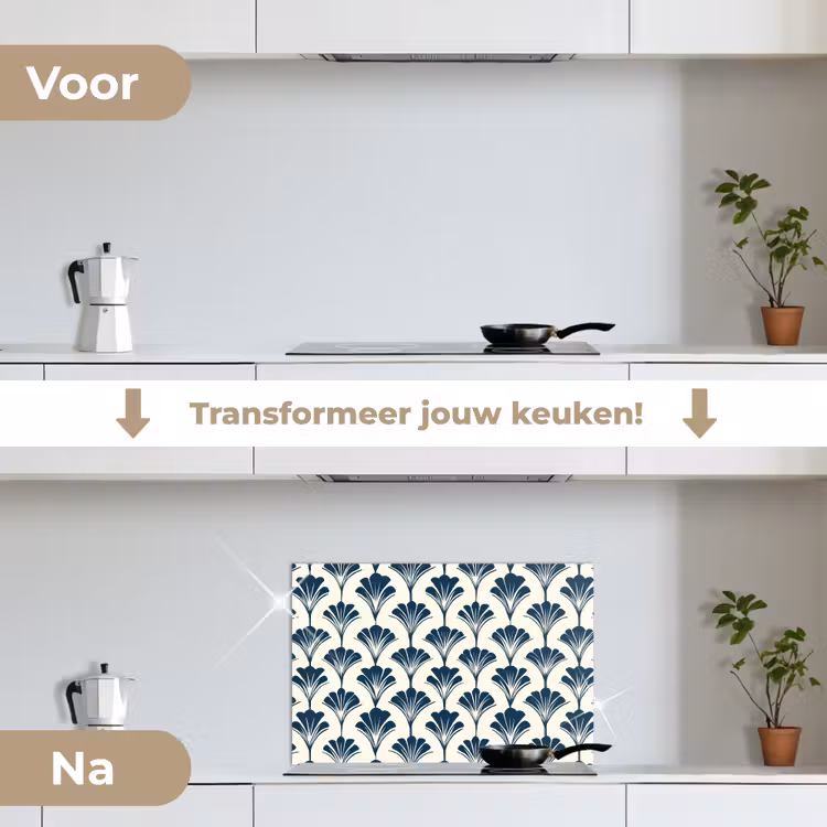 Spatscherm keuken - Klassiek - Motief - Blauw — 3