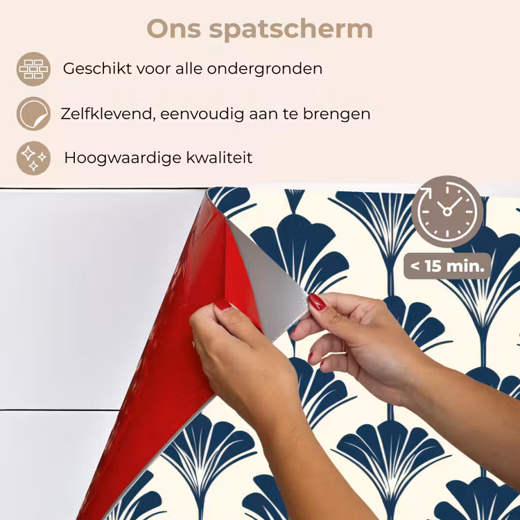 Spatscherm keuken - Klassiek - Motief - Blauw — 4