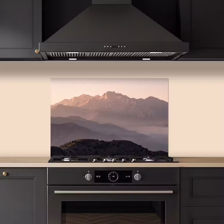 Spatscherm keuken - Panorama - Landschap - Bergen — 2