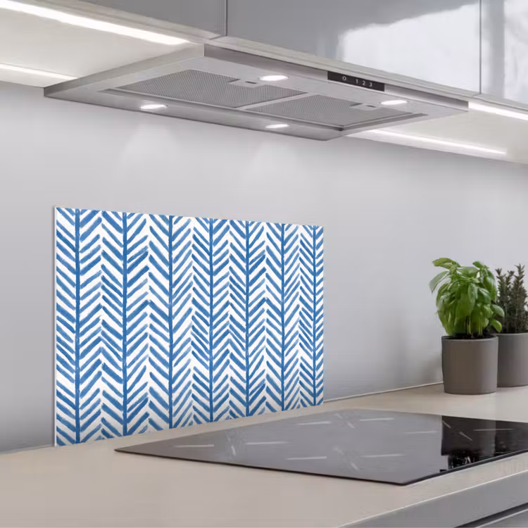 Spatscherm keuken - Patroon - Streep - Blauw — 5