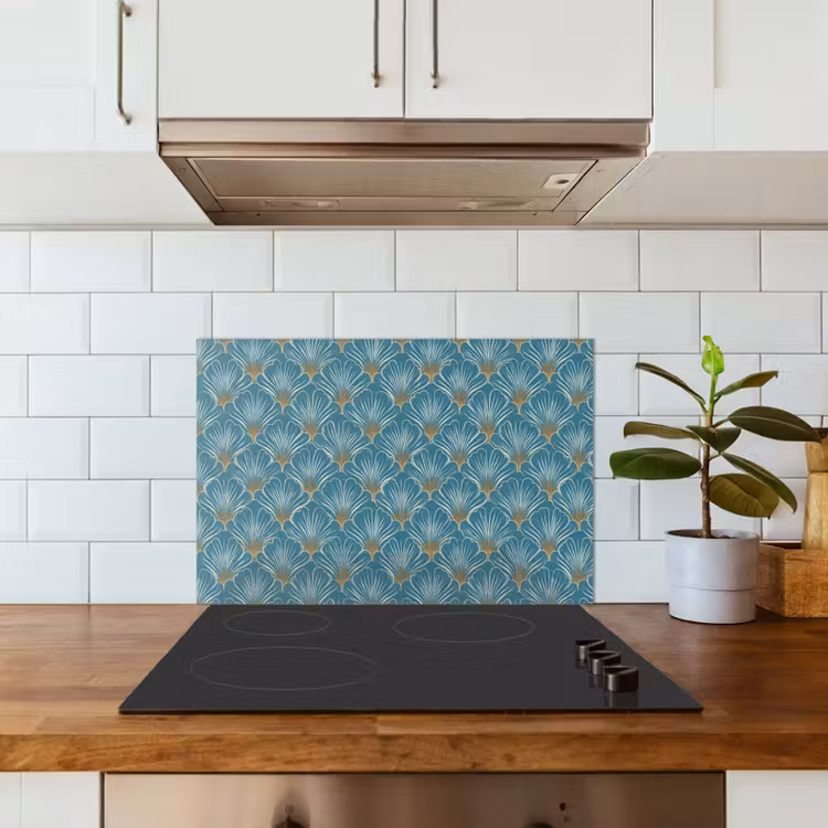 Spatscherm keuken - Symmetrisch - Patroon - Blauw — 6