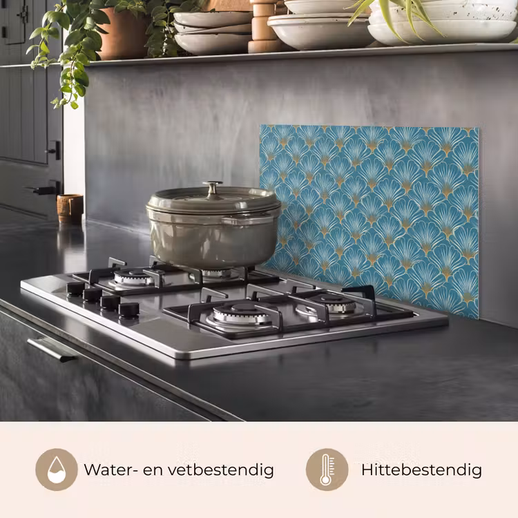 Spatscherm keuken - Symmetrisch - Patroon - Blauw — 7