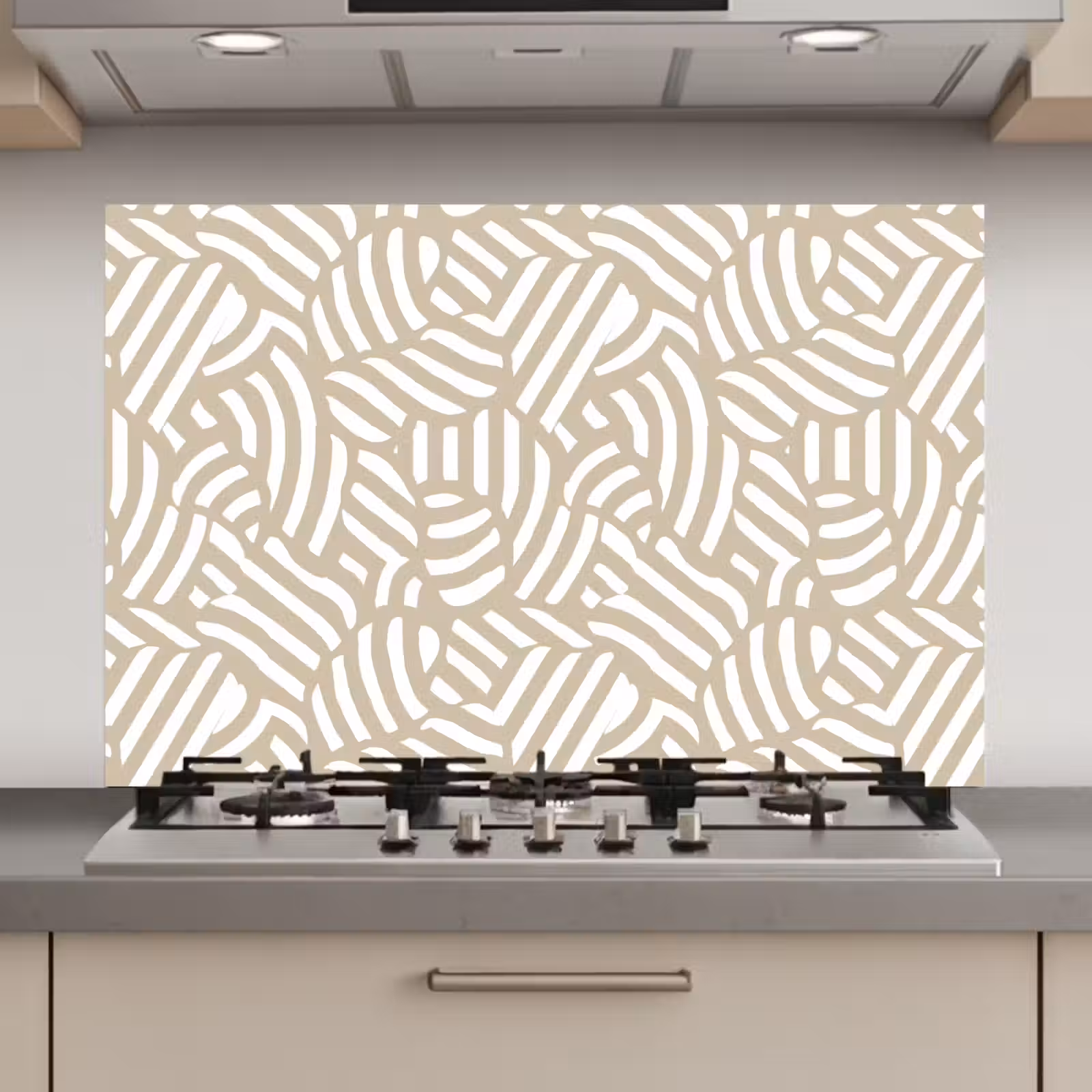 Spatscherm keuken - Abstract - Modern - Beige — 1