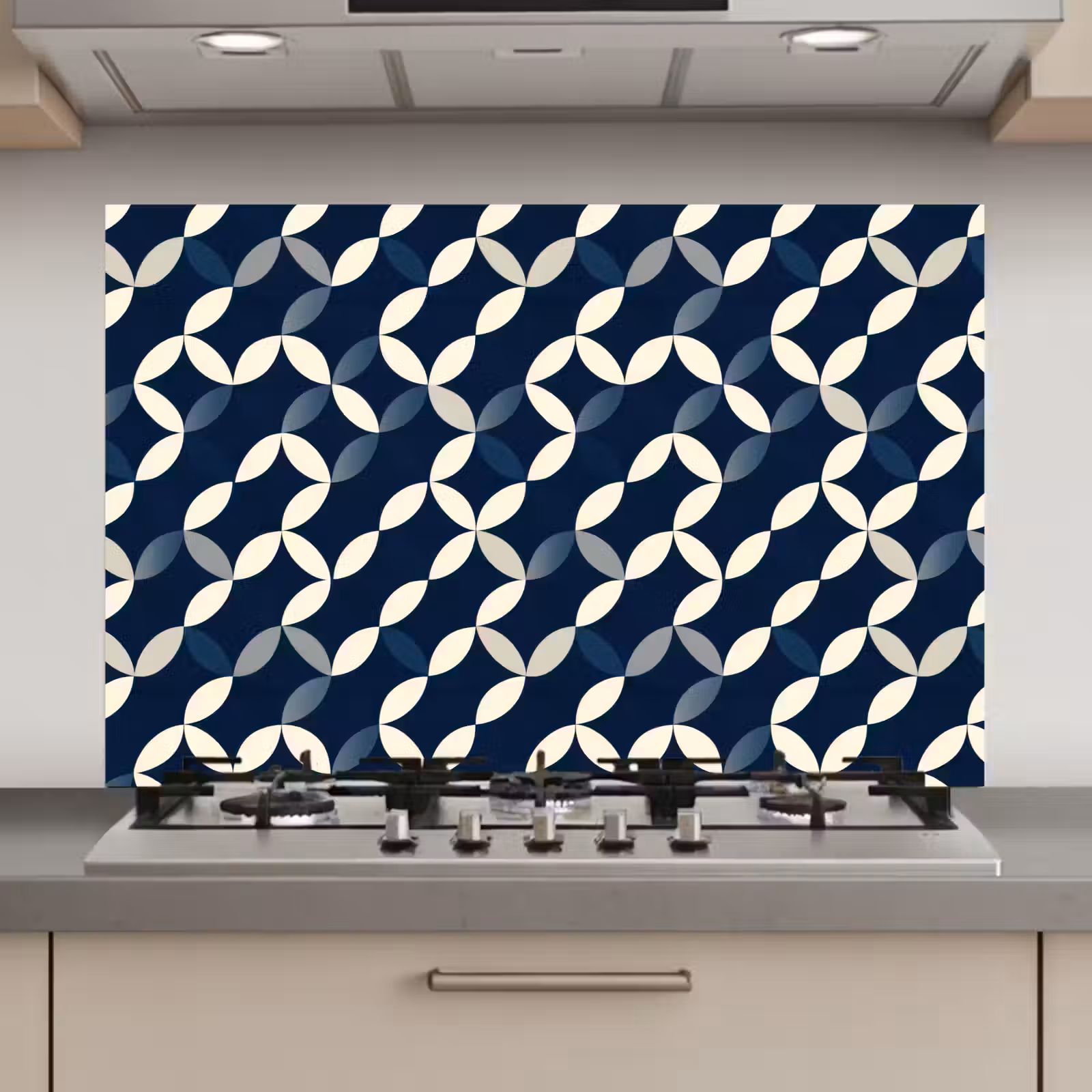 Spatscherm keuken - Abstract - Patroon - Blauw — 1