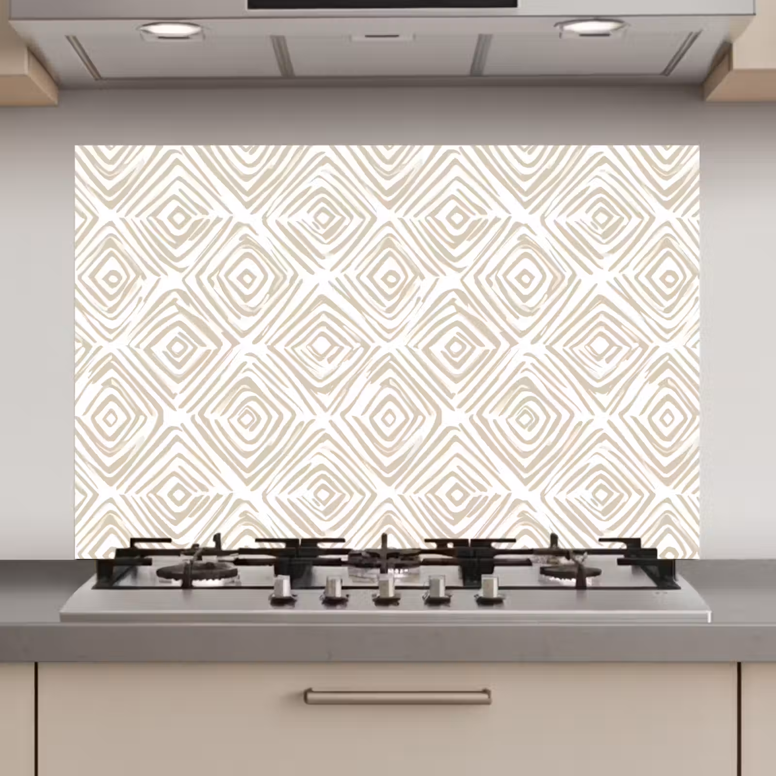 Spatscherm keuken - Abstract - Ruit - Beige — 1