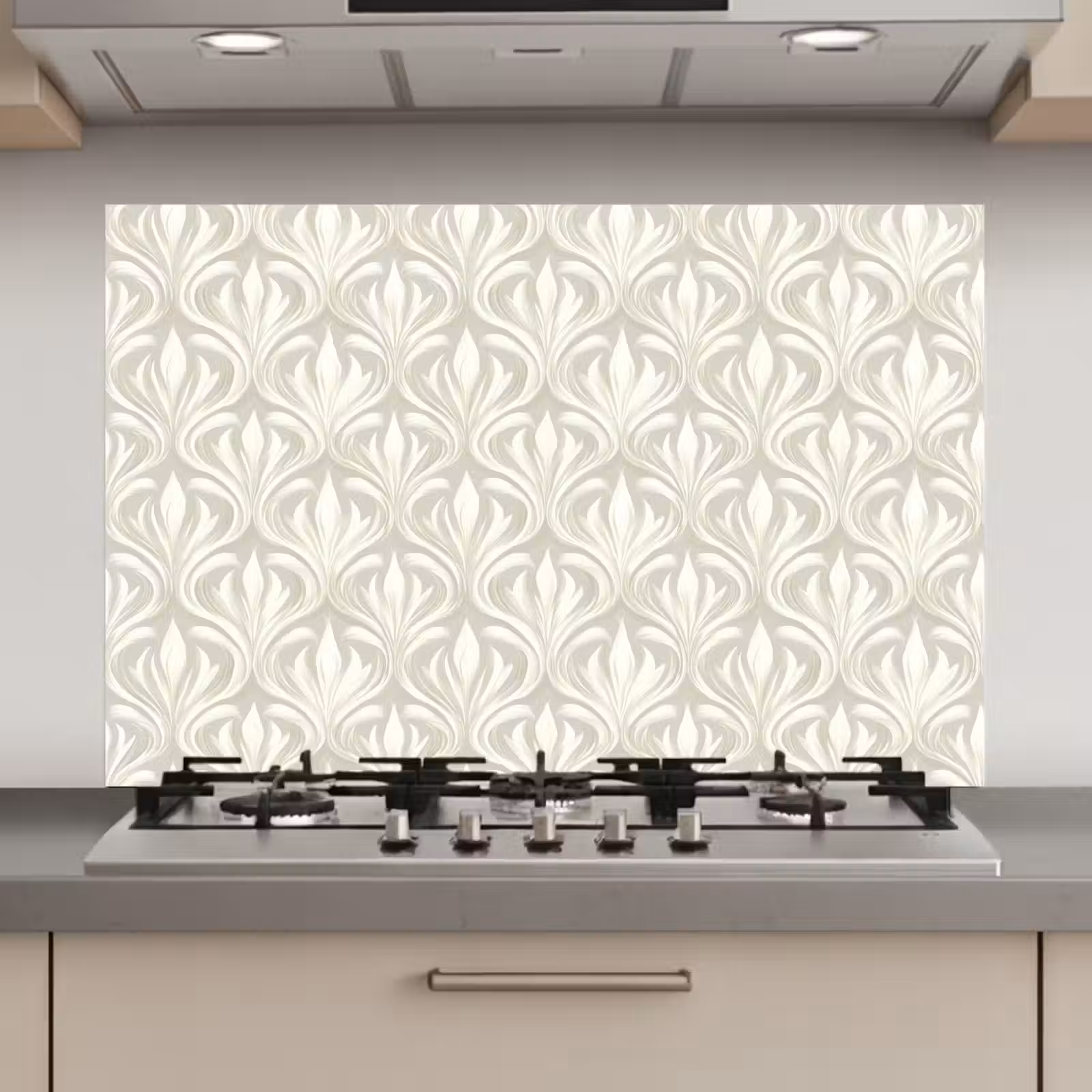 Spatscherm keuken - Barok - Patroon - Beige — 1