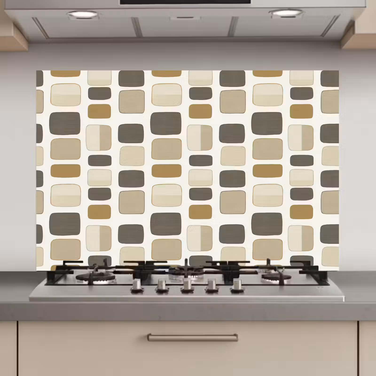 Spatscherm keuken - Blokken - Vintage - Grijs — 1