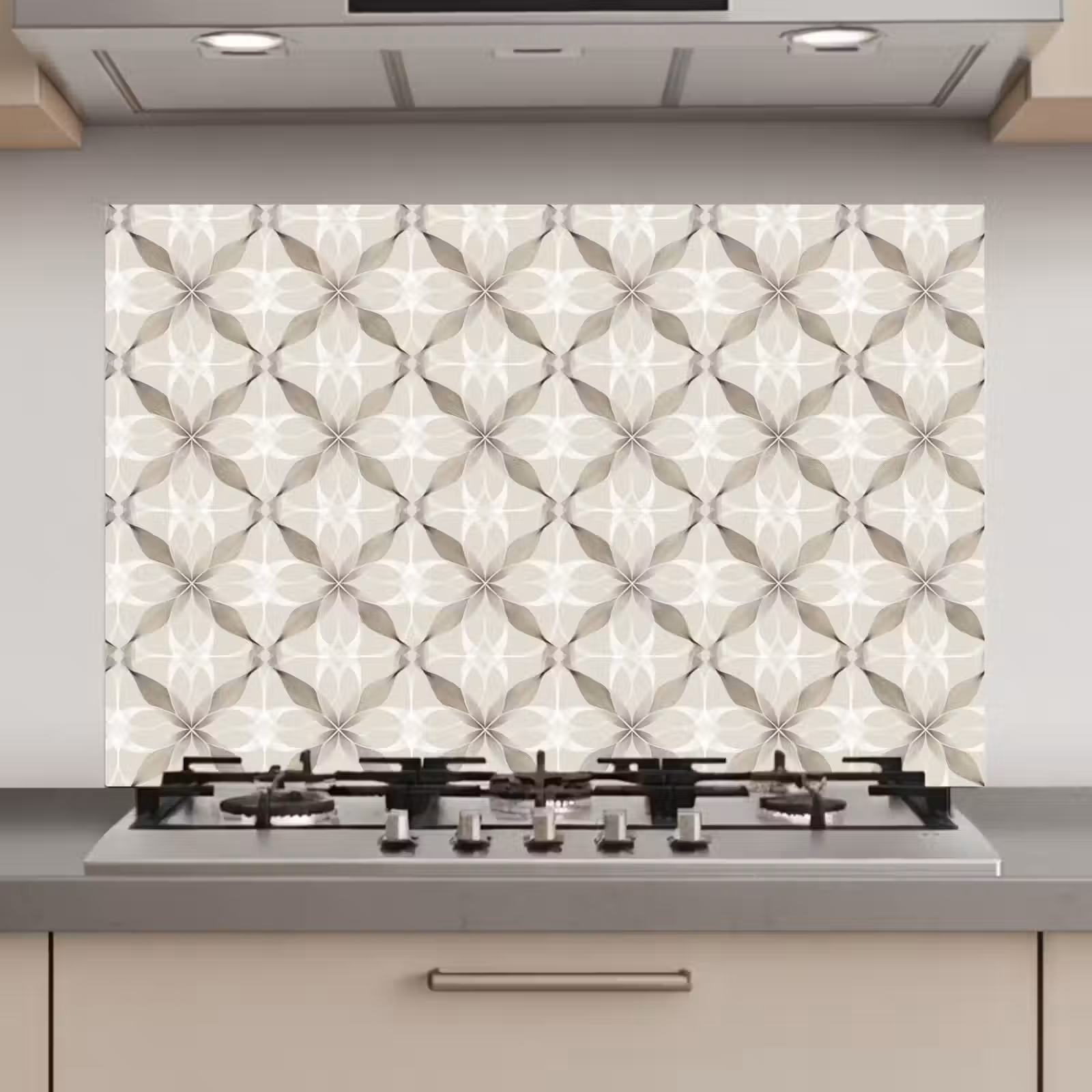 Spatscherm keuken - Grafisch - Patroon - Grijs — 1