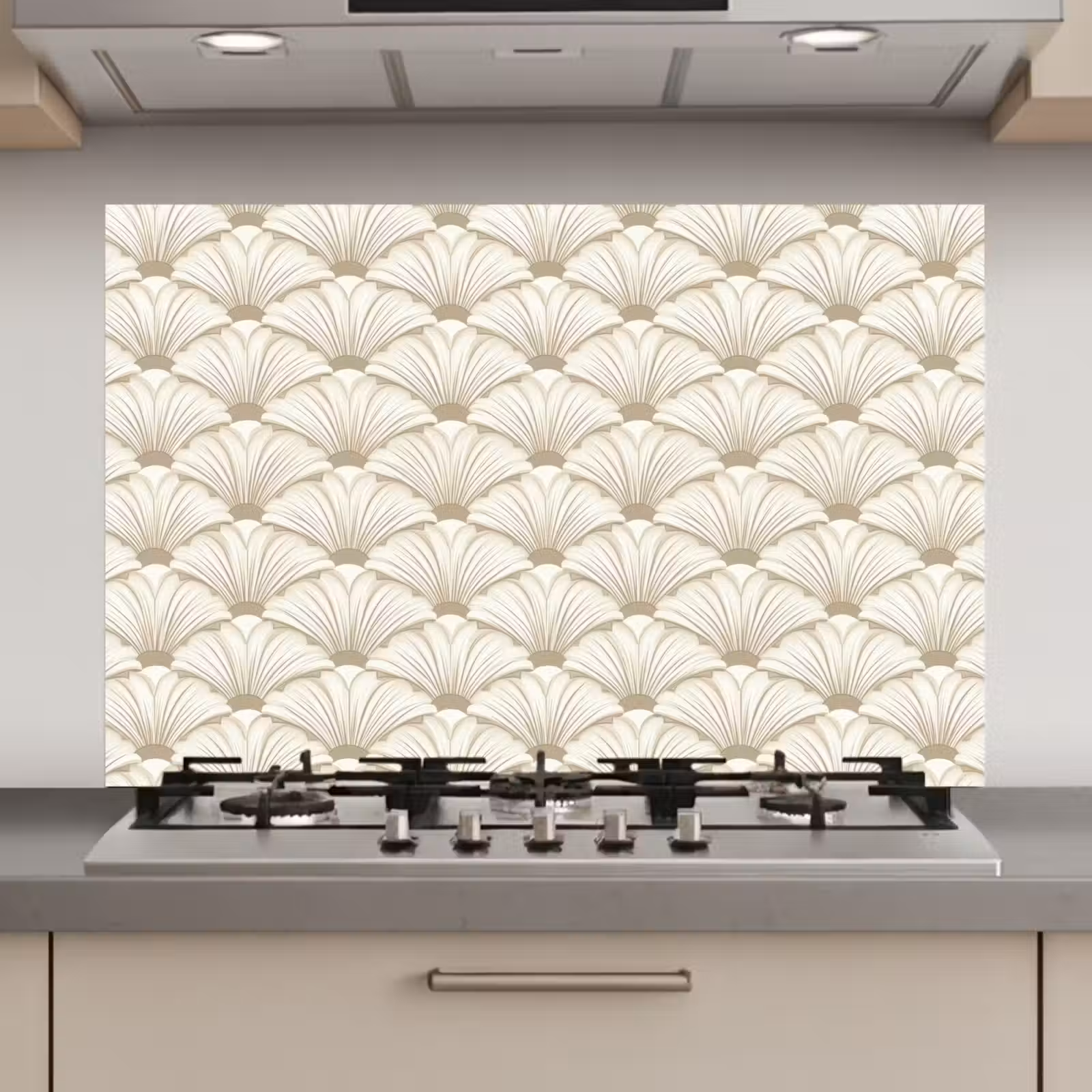 Spatscherm keuken - Klassiek - Art - Beige — 1