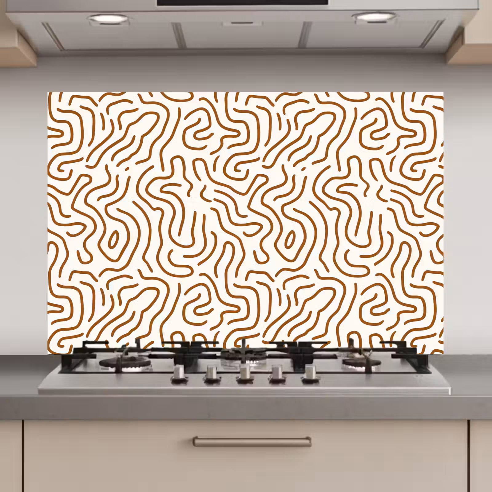Spatscherm keuken - Minimalistisch - Patroon - Terracotta — 1