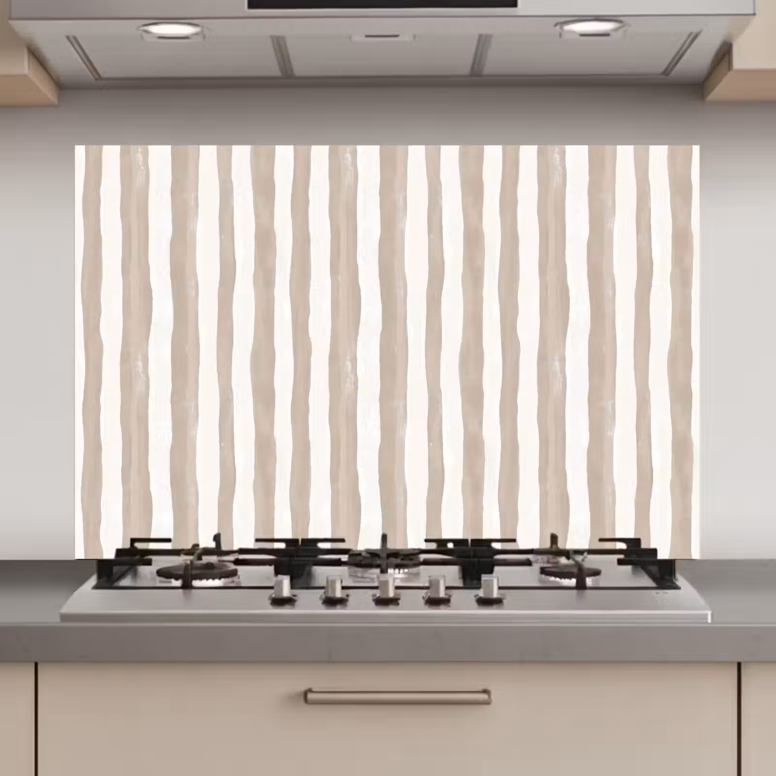 Spatscherm keuken - Minimalistisch - Strepen - Beige — 1