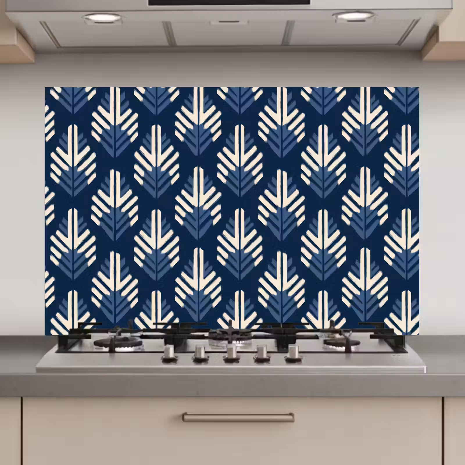 Spatscherm keuken - Modern - Patroon - Blauw — 1