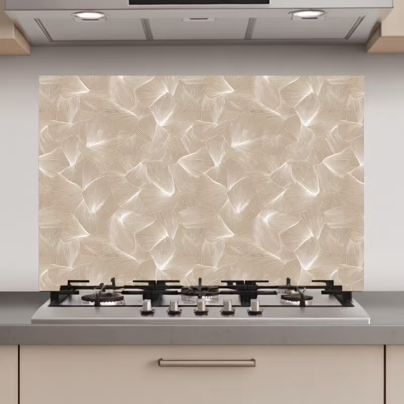 Spatscherm keuken - Organisch - Textuur - Beige — 1
