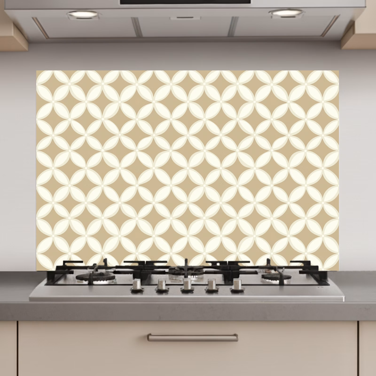 Spatscherm keuken - Symmetrisch - Motief - Beige — 1