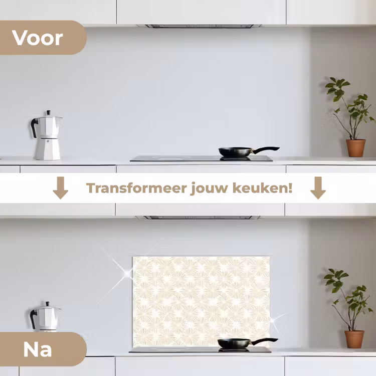 Spatscherm keuken - Abstract - Motief - Beige — 3