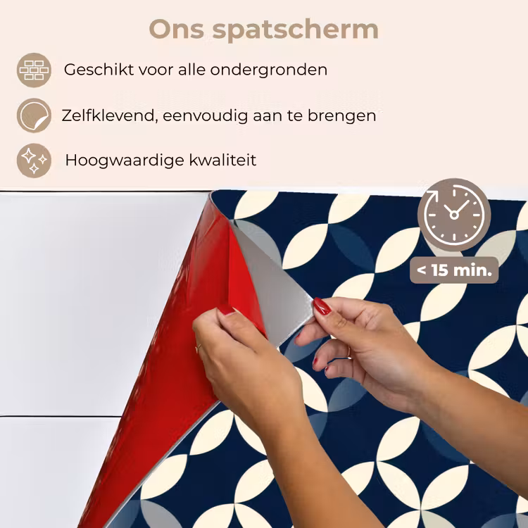 Spatscherm keuken - Abstract - Patroon - Blauw — 4