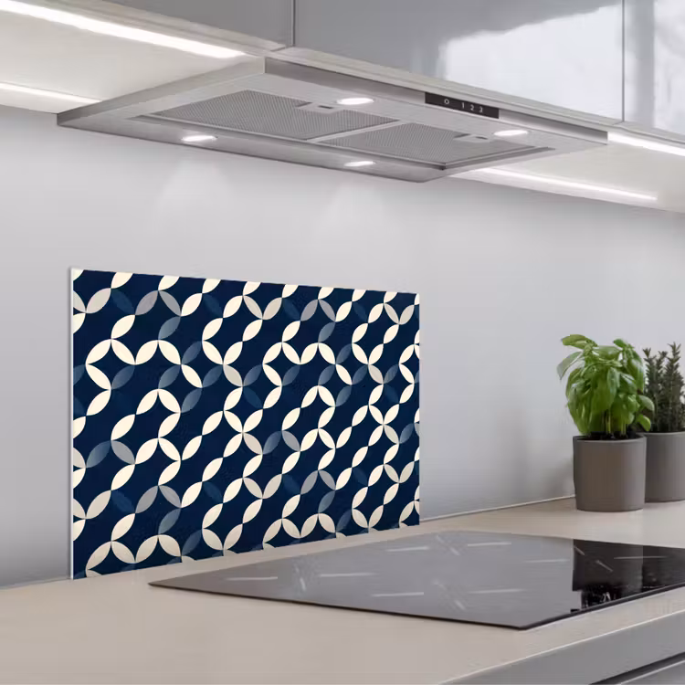 Spatscherm keuken - Abstract - Patroon - Blauw — 5
