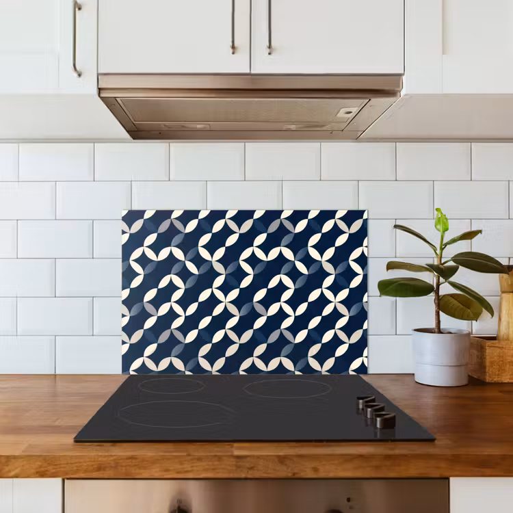 Spatscherm keuken - Abstract - Patroon - Blauw — 6