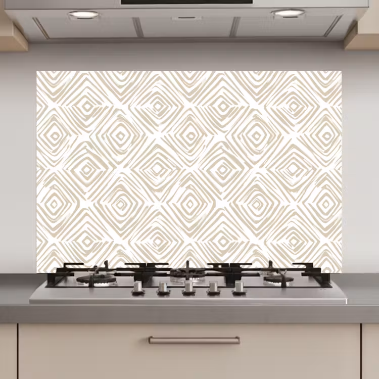 Spatscherm keuken - Abstract - Ruit - Beige — 1