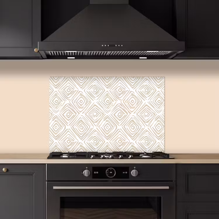 Spatscherm keuken - Abstract - Ruit - Beige — 2