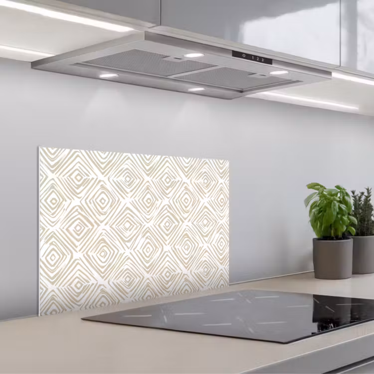Spatscherm keuken - Abstract - Ruit - Beige — 5
