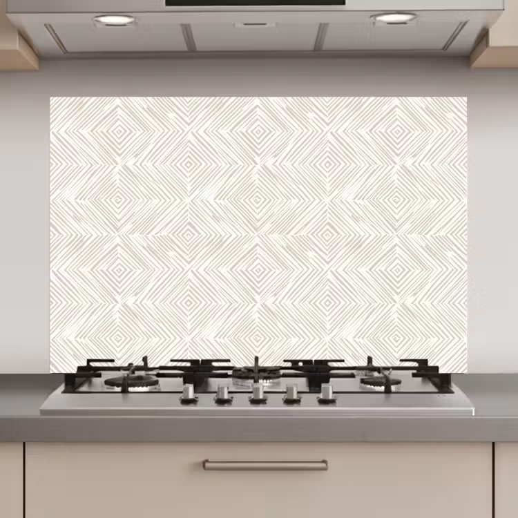 Spatscherm keuken - Abstract - Ruiten - Beige — 1