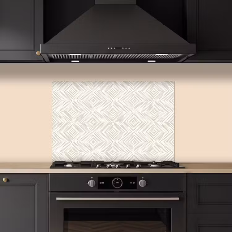 Spatscherm keuken - Abstract - Ruiten - Beige — 2