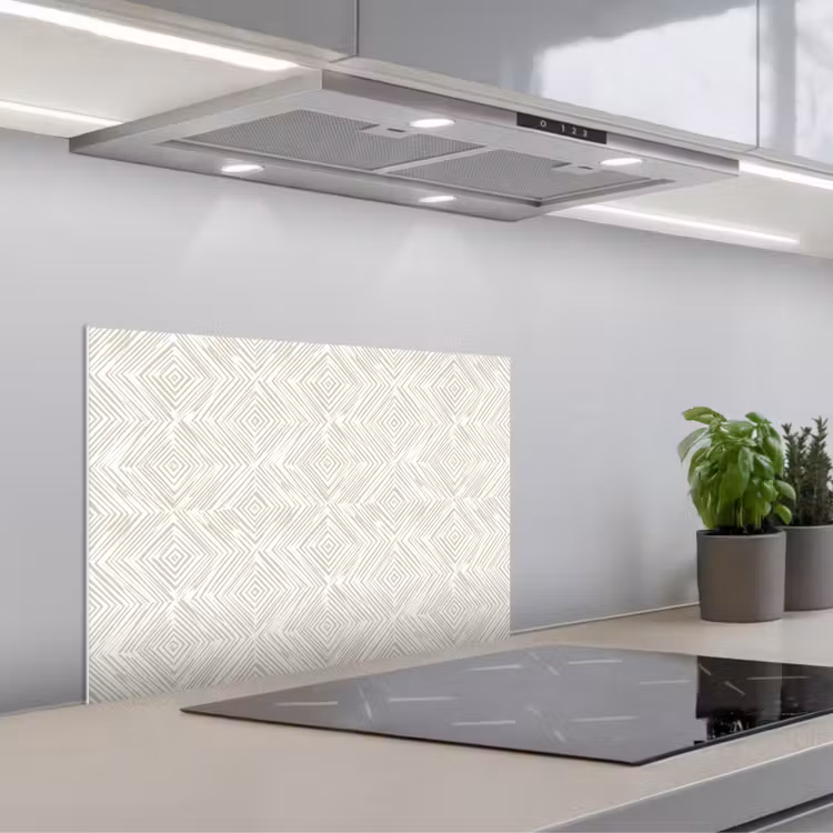 Spatscherm keuken - Abstract - Ruiten - Beige — 5
