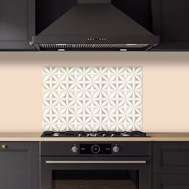 Spatscherm keuken - Abstract - Structuur - Grijs - Wit — 2