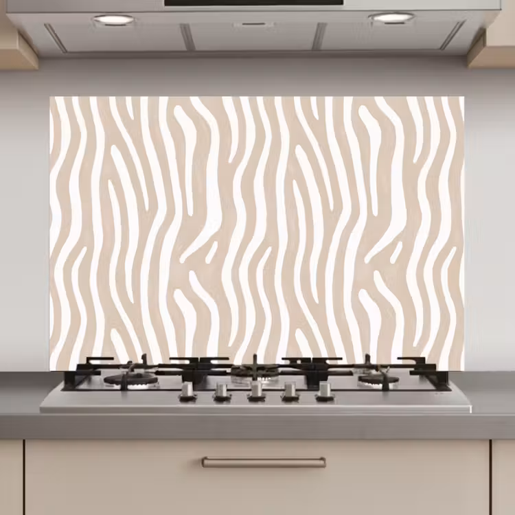 Spatscherm keuken - Abstract - Zebra - Beige — 1