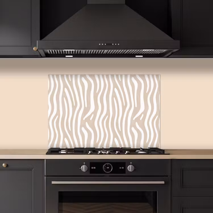 Spatscherm keuken - Abstract - Zebra - Beige — 2