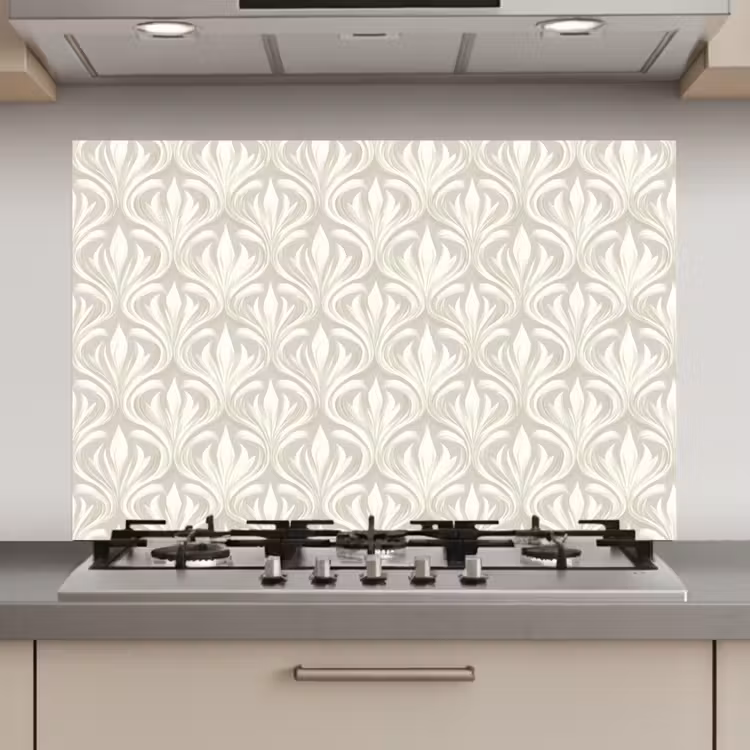Spatscherm keuken - Barok - Patroon - Beige — 1