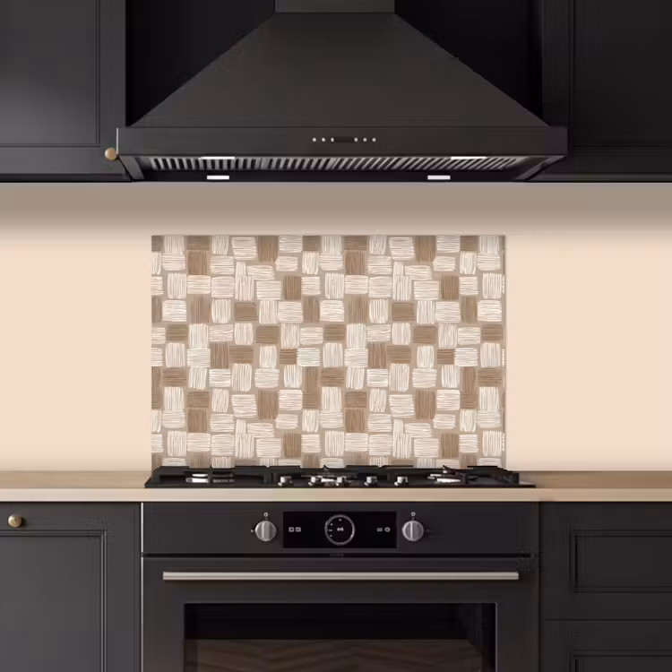 Spatscherm keuken - Blok - Patroon - Bruin — 2