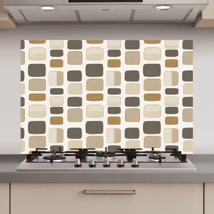 Spatscherm keuken - Blokken - Vintage - Grijs — 1