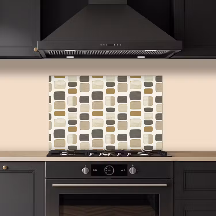 Spatscherm keuken - Blokken - Vintage - Grijs — 2