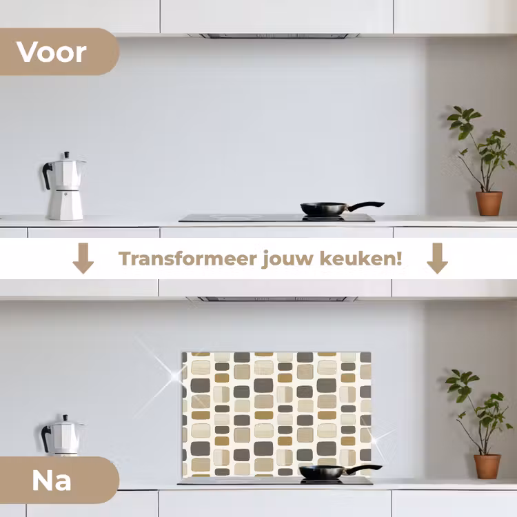 Spatscherm keuken - Blokken - Vintage - Grijs — 3