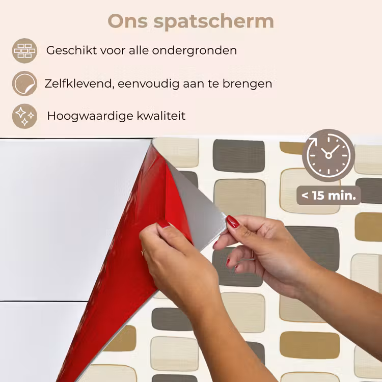 Spatscherm keuken - Blokken - Vintage - Grijs — 4