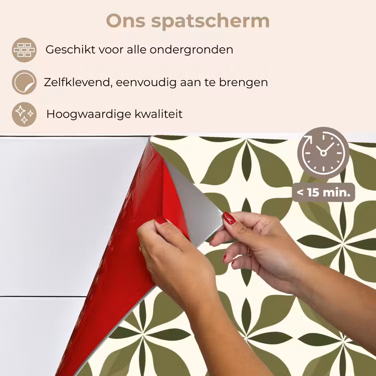 Spatscherm keuken - Botanisch - Retro - Groen — 4