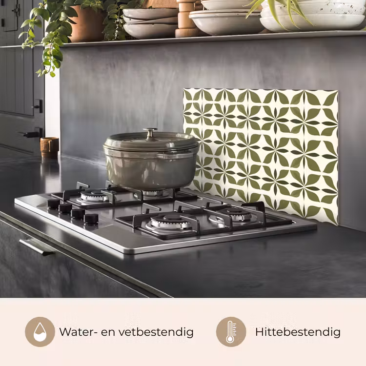 Spatscherm keuken - Botanisch - Retro - Groen — 7