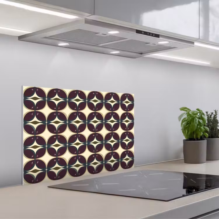 Spatscherm keuken - Cirkel - Retro - Kleurrijk — 5